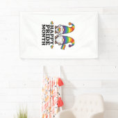 Glücklicher Pride Monat Gnom Vintage Regenbogen Sh Banner (Insitu)