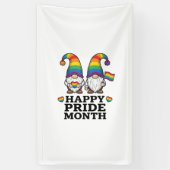 Glücklicher Pride Monat Gnom Vintage Regenbogen Sh Banner (Vertikal)