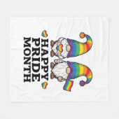 Glücklicher Pride Monat Gnom Vintage Regenbogen Sh Fleecedecke (Vorderseite (Horizontal))