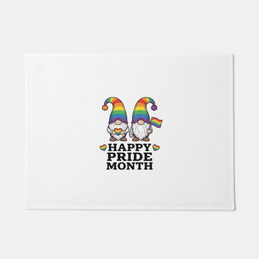 Glücklicher Pride Monat Gnom Vintage Regenbogen Sh Fußmatte (Vorderseite)