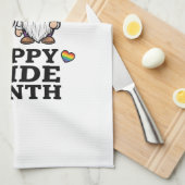 Glücklicher Pride Monat Gnom Vintage Regenbogen Sh Geschirrtuch (Viertel Falte)