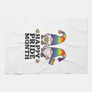 Glücklicher Pride Monat Gnom Vintage Regenbogen Sh Geschirrtuch