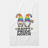 Glücklicher Pride Monat Gnom Vintage Regenbogen Sh Geschirrtuch (Vertikal)
