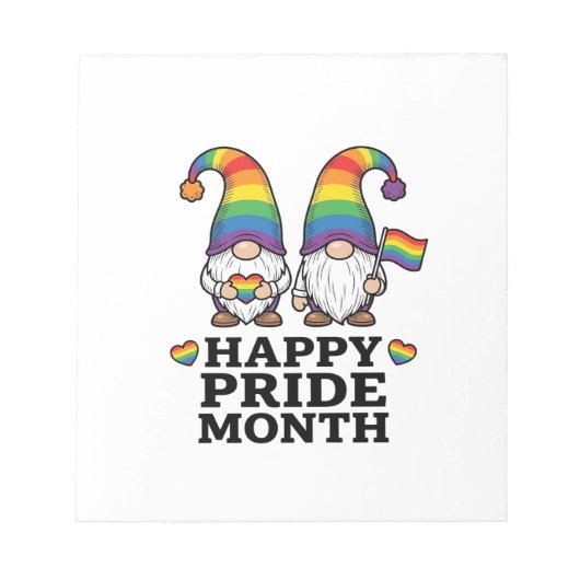 Glücklicher Pride Monat Gnom Vintage Regenbogen Sh Notizblock (Vorderseite)