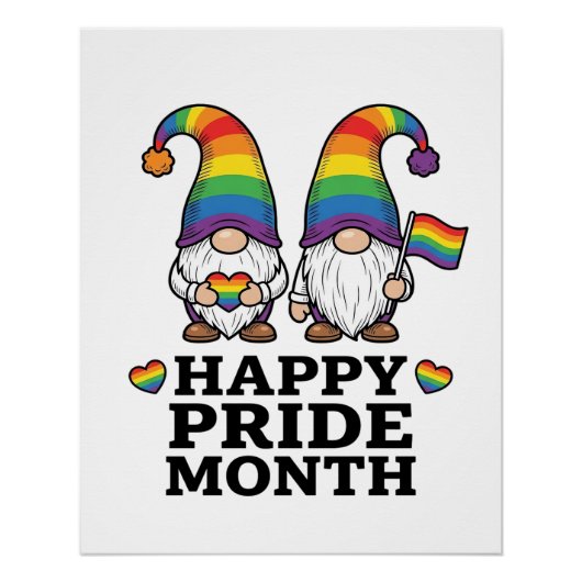 Glücklicher Pride Monat Gnom Vintage Regenbogen Sh Poster (Vorderseite)