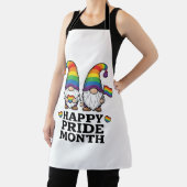 Glücklicher Pride Monat Gnom Vintage Regenbogen Sh Schürze (InSitu)