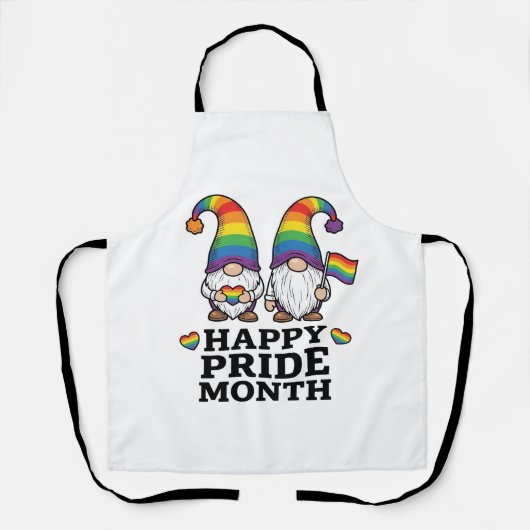 Glücklicher Pride Monat Gnom Vintage Regenbogen Sh Schürze (Vorderseite)