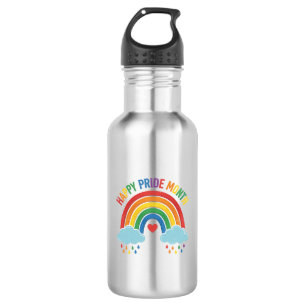 Glücklicher Pride Monat Regenbogen Vintage Gravur  Edelstahlflasche