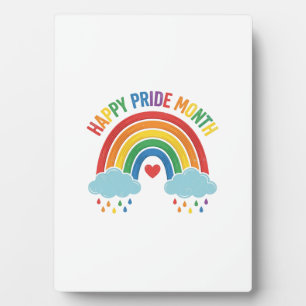 Glücklicher Pride Monat Regenbogen Vintage Gravur Fotoplatte