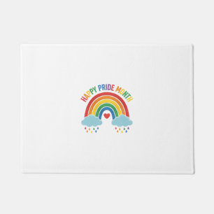 Glücklicher Pride Monat Regenbogen Vintage Gravur Fußmatte