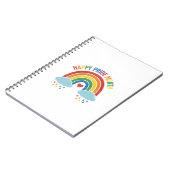 Glücklicher Pride Monat Regenbogen Vintage Gravur Notizblock (Linke Seite)