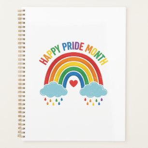 Glücklicher Pride Monat Regenbogen Vintage Gravur  Planer