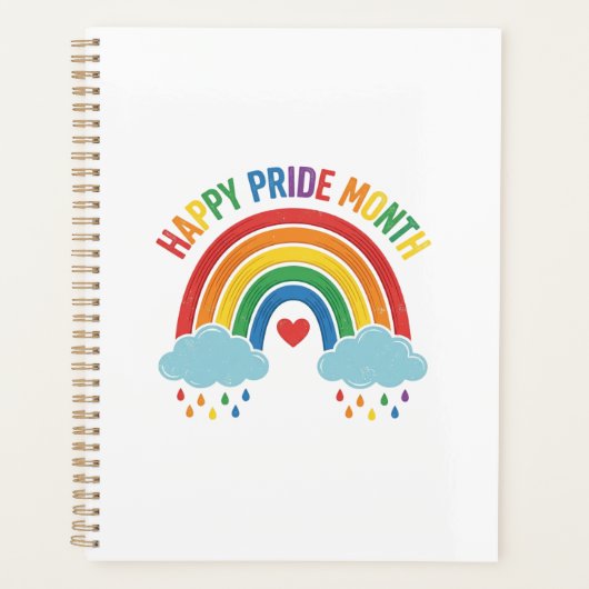 Glücklicher Pride Monat Regenbogen Vintage Gravur Planer (Vorderseite)