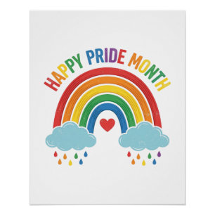 Glücklicher Pride Monat Regenbogen Vintage Gravur  Poster