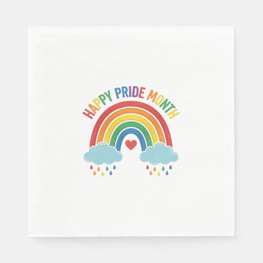 Glücklicher Pride Monat Regenbogen Vintage Gravur Serviette (Vorderseite)