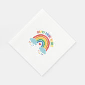 Glücklicher Pride Monat Regenbogen Vintage Gravur Serviette (Ecke)