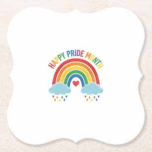 Glücklicher Pride Monat Regenbogen Vintage Gravur Untersetzer