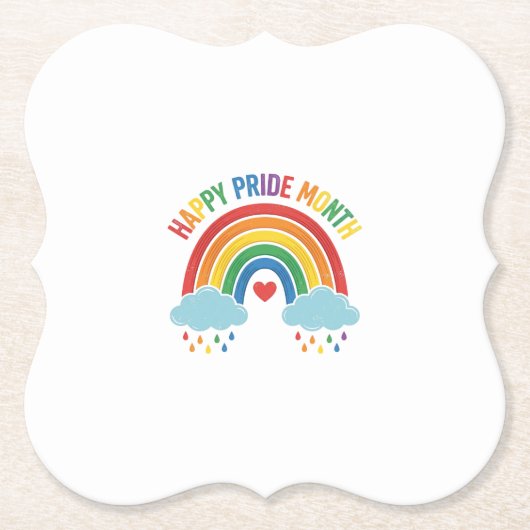 Glücklicher Pride Monat Regenbogen Vintage Gravur  Untersetzer (Vorderseite)