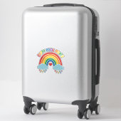 Glücklicher Pride-Monat Regenbogen-Vintage-Stich-D Aufkleber (Koffer)