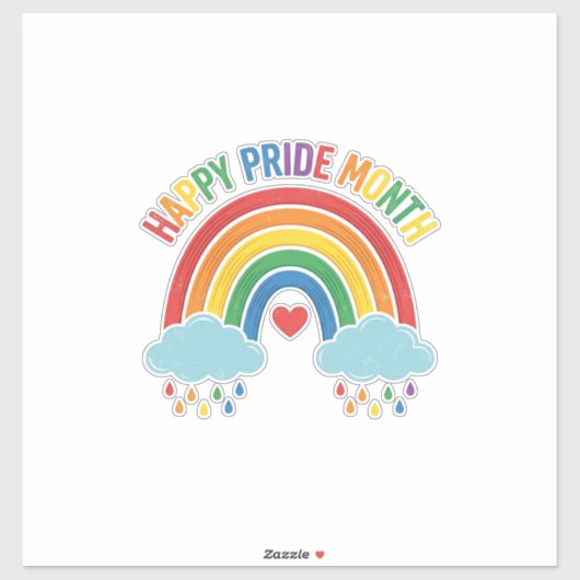 Glücklicher Pride-Monat Regenbogen-Vintage-Stich-D Aufkleber (Blatt)