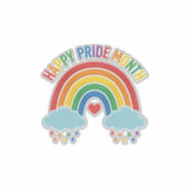 Glücklicher Pride-Monat Regenbogen-Vintage-Stich-D Aufkleber (Vorderseite)