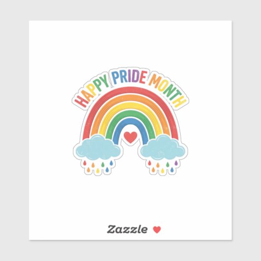 Glücklicher Pride-Monat Regenbogen-Vintage-Stich-D Aufkleber (Blatt)