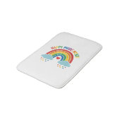 Glücklicher Pride-Monat Regenbogen-Vintage-Stich-D Badematte (Schrägansicht)