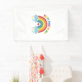 Glücklicher Pride-Monat Regenbogen-Vintage-Stich-D Banner (Insitu)