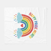 Glücklicher Pride-Monat Regenbogen-Vintage-Stich-D Fleecedecke (Vorderseite (Horizontal))