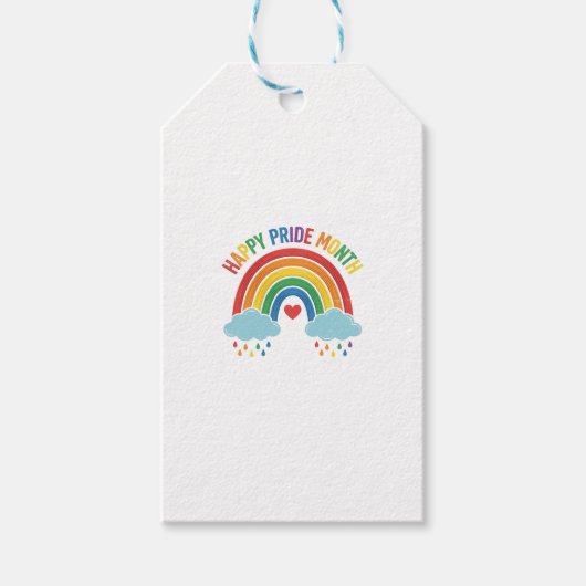 Glücklicher Pride-Monat Regenbogen-Vintage-Stich-D Geschenkanhänger (Vorderseite)