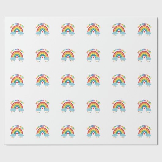 Glücklicher Pride-Monat Regenbogen-Vintage-Stich-D Geschenkpapier (Flach)