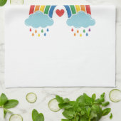 Glücklicher Pride-Monat Regenbogen-Vintage-Stich-D Geschirrtuch (Gefaltet)