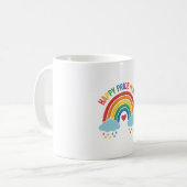 Glücklicher Pride-Monat Regenbogen-Vintage-Stich-D Kaffeetasse (Vorderseite Links)