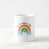 Glücklicher Pride-Monat Regenbogen-Vintage-Stich-D Kaffeetasse (Mittel)
