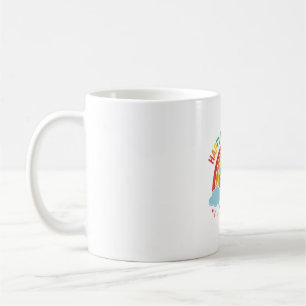 Glücklicher Pride-Monat Regenbogen-Vintage-Stich-D Kaffeetasse