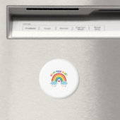 Glücklicher Pride-Monat Regenbogen-Vintage-Stich-D Magnet (In Situ (Geschirrspüler))
