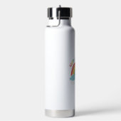 Glücklicher Pride-Monat Regenbogen-Vintage-Stich-D Trinkflasche (rechts)