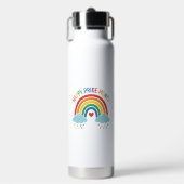 Glücklicher Pride-Monat Regenbogen-Vintage-Stich-D Trinkflasche (Vorderseite)