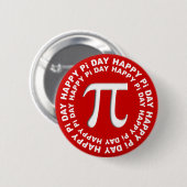 Glücklicher PU-Tag knöpft Rot und Weiß Button (Vorne & Hinten)