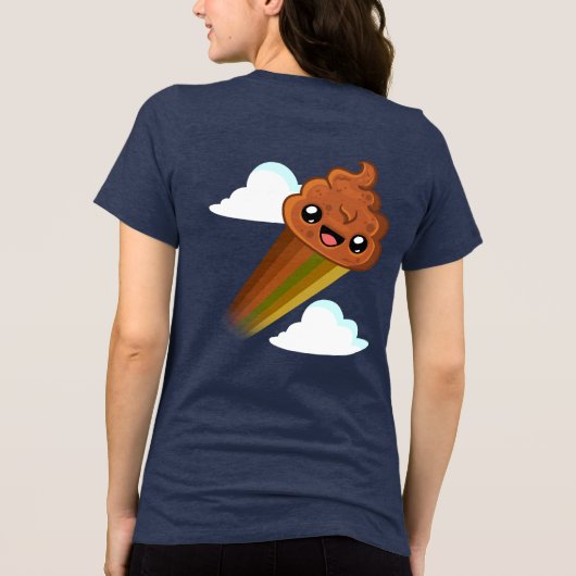 Glücklicher "Pudding" mit Boost-Rückseiten-Druck - Tri-Blend Shirt (Rückseite)