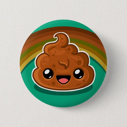 Glücklicher Pudding - Regenbogen-Stil Button (Vorderseite)