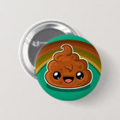 Glücklicher Pudding - Regenbogen-Stil Button (Vorne & Hinten)