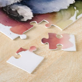 Glücklicher Pudel Farbiger Wasserfarben-Welpe Puzzle (Seite)