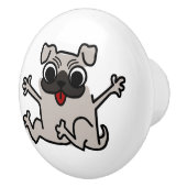Glücklicher Pug Keramikknauf (Rechts)
