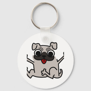 Glücklicher Pug Schlüsselanhänger