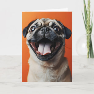 Glücklicher Pug Süßer Hund Feiertagskarte