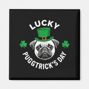 Glücklicher Pugtrick-Tag lustiger St. Patricks Pug Magnet