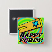 Glücklicher Purim Knopf 1 Button (Vorne & Hinten)