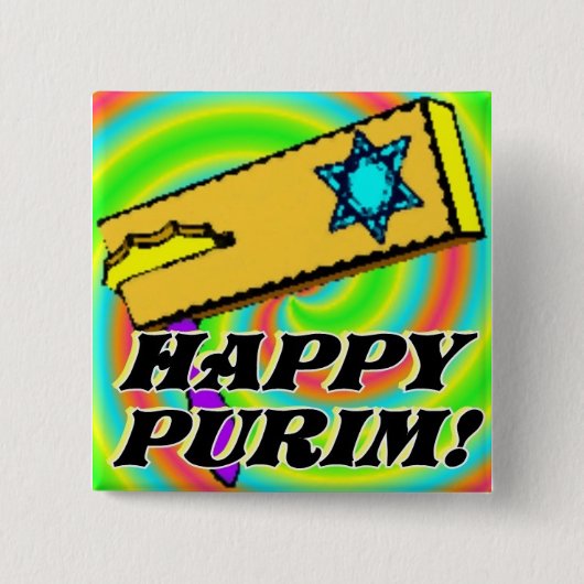 Glücklicher Purim Knopf 1 Button (Vorderseite)