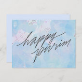 glücklicher Purpurrot in wolkenblau Postkarte (Vorne/Hinten)